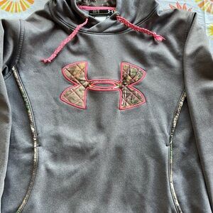 Under Armour Gray Hoodie with Pink Accents